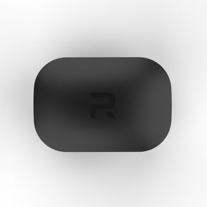 RunBuds Air headphones charging case in black, top angle