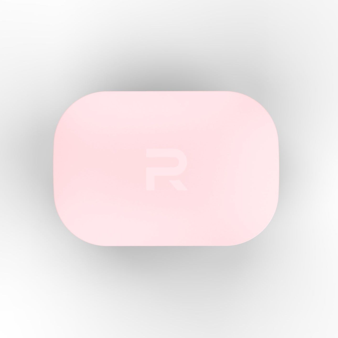 RunBuds Air pink charging case, top angle